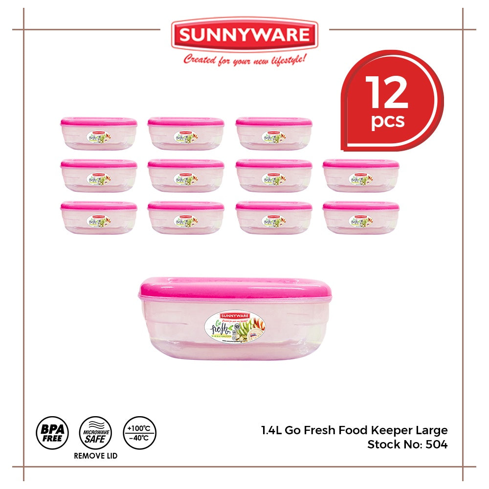 12pcs 1.4L Go Fresh Food Keeper Large [Sunnyware 504] |Plasticware |Kitchenware | Storage | BPA Free