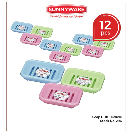 12pcs Soap Dish - Deluxe [Sunnyware 296] | Plasticware | Laundryware | Bathing Tools | Soap Holder