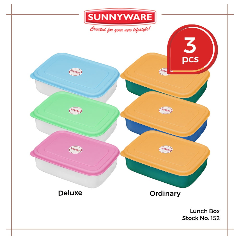 3pcs Lunch Box – Deluxe / Ordinary [Sunnyware 152] | Plasticware | Kitchenware | Food Storage