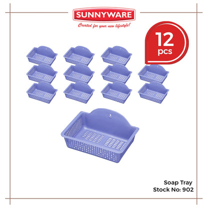 12pcs Soap Tray [Sunnyware 902] | Plasticware | Bath Soap Holder | Bathroom Accessories