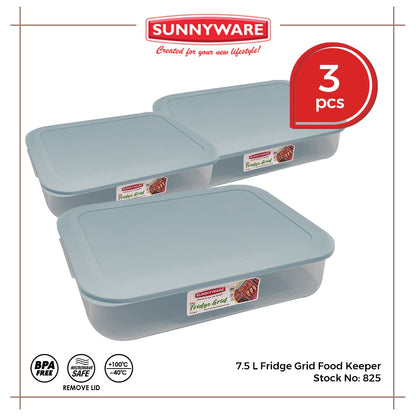 3pcs 7.5 L Fridge Grid Food Keeper [Sunnyware 825] | Plasticware | Kitchenware | Storage | BPA Free