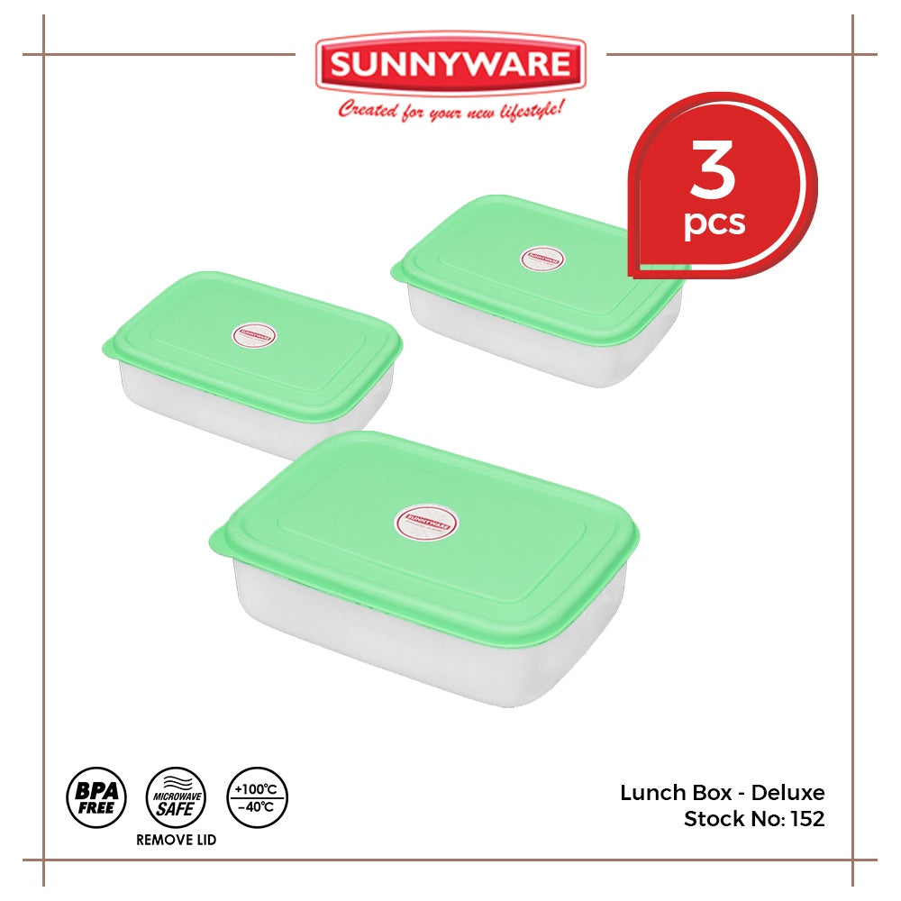 3pcs Lunch Box – Deluxe / Ordinary [Sunnyware 152] | Plasticware | Kitchenware | Food Storage