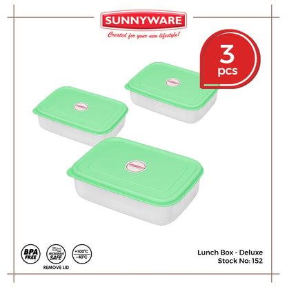 3pcs Lunch Box – Deluxe / Ordinary [Sunnyware 152] | Plasticware | Kitchenware | Food Storage