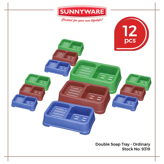 12pcs Double Soap Tray - Ordinary [Sunnyware 9319] | Plasticware | Laundryware | Bathing Tools