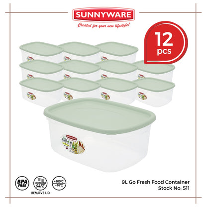 12pcs 9L Go Fresh Food Container [Sunnyware 511] | Plasticware | Kitchenware | Storage | BPA Free