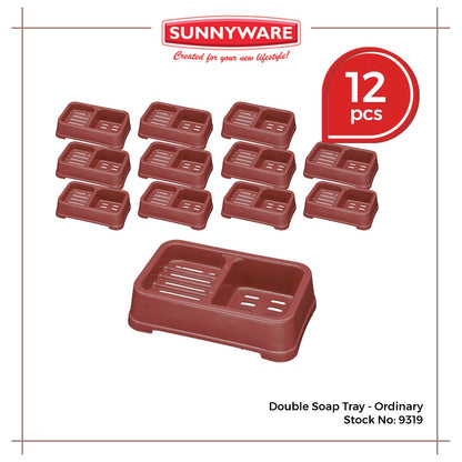 12pcs Double Soap Tray - Ordinary [Sunnyware 9319] | Plasticware | Laundryware | Bathing Tools