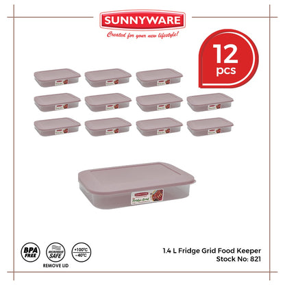 12pcs 1.4 L Fridge Grid Food Keeper [Sunnyware 821] | Plasticware | Kitchenware | Storage | BPA Free