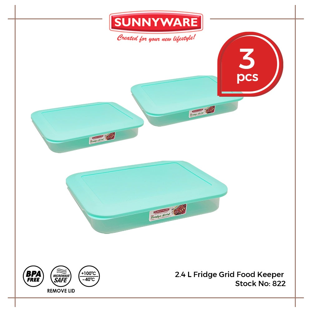 3pcs 2.4 L Fridge Grid Food Keeper [Sunnyware 822] | Plasticware | Kitchenware | Storage | BPA Free