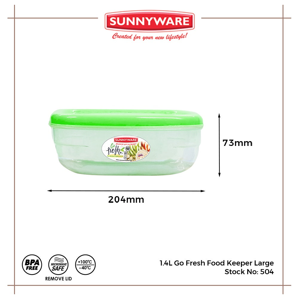 12pcs 1.4L Go Fresh Food Keeper Large [Sunnyware 504] |Plasticware |Kitchenware | Storage | BPA Free