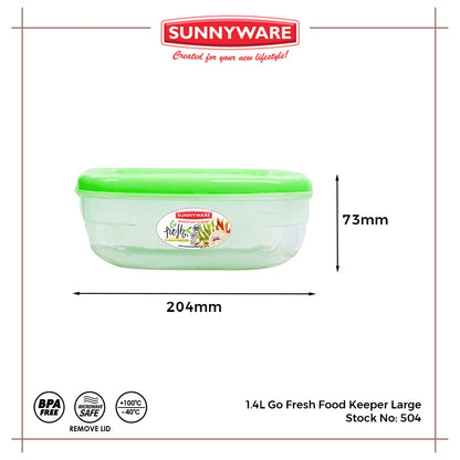 12pcs 1.4L Go Fresh Food Keeper Large [Sunnyware 504] |Plasticware |Kitchenware | Storage | BPA Free