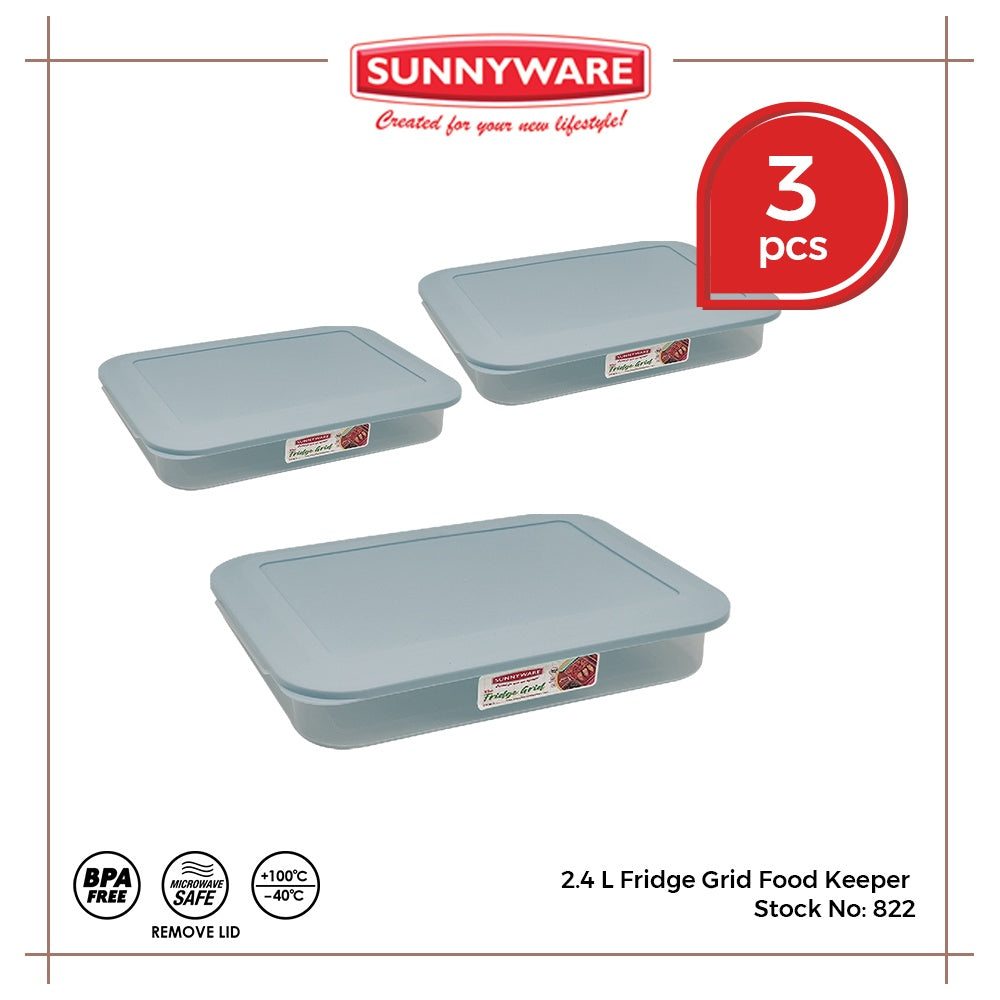 3pcs 2.4 L Fridge Grid Food Keeper [Sunnyware 822] | Plasticware | Kitchenware | Storage | BPA Free