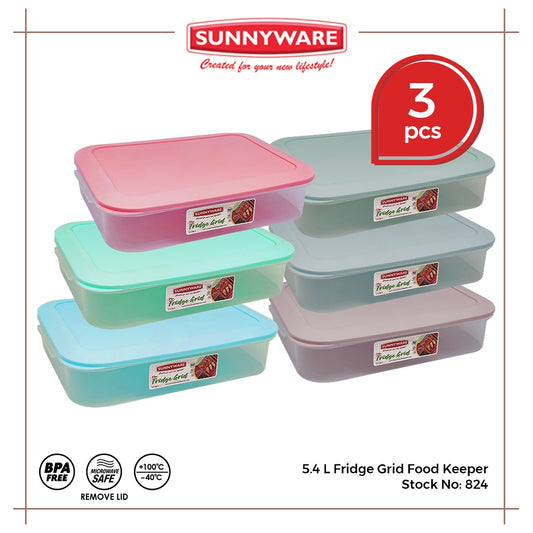 3pcs 5.4 L Fridge Grid Food Keeper [Sunnyware 824] | Plasticware | Kitchenware | Storage | BPA Free