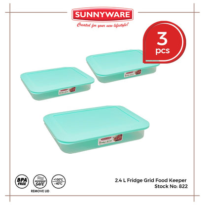 3pcs 2.4 L Fridge Grid Food Keeper [Sunnyware 822] | Plasticware | Kitchenware | Storage | BPA Free