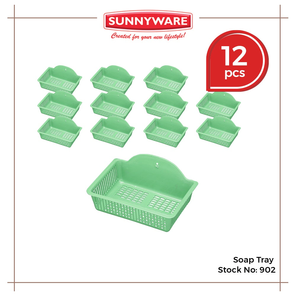 12pcs Soap Tray [Sunnyware 902] | Plasticware | Bath Soap Holder | Bathroom Accessories