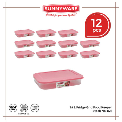 12pcs 1.4 L Fridge Grid Food Keeper [Sunnyware 821] | Plasticware | Kitchenware | Storage | BPA Free