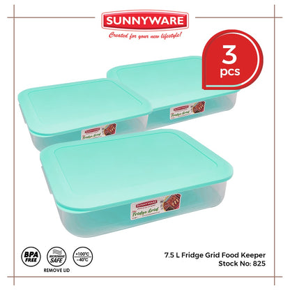 3pcs 7.5 L Fridge Grid Food Keeper [Sunnyware 825] | Plasticware | Kitchenware | Storage | BPA Free