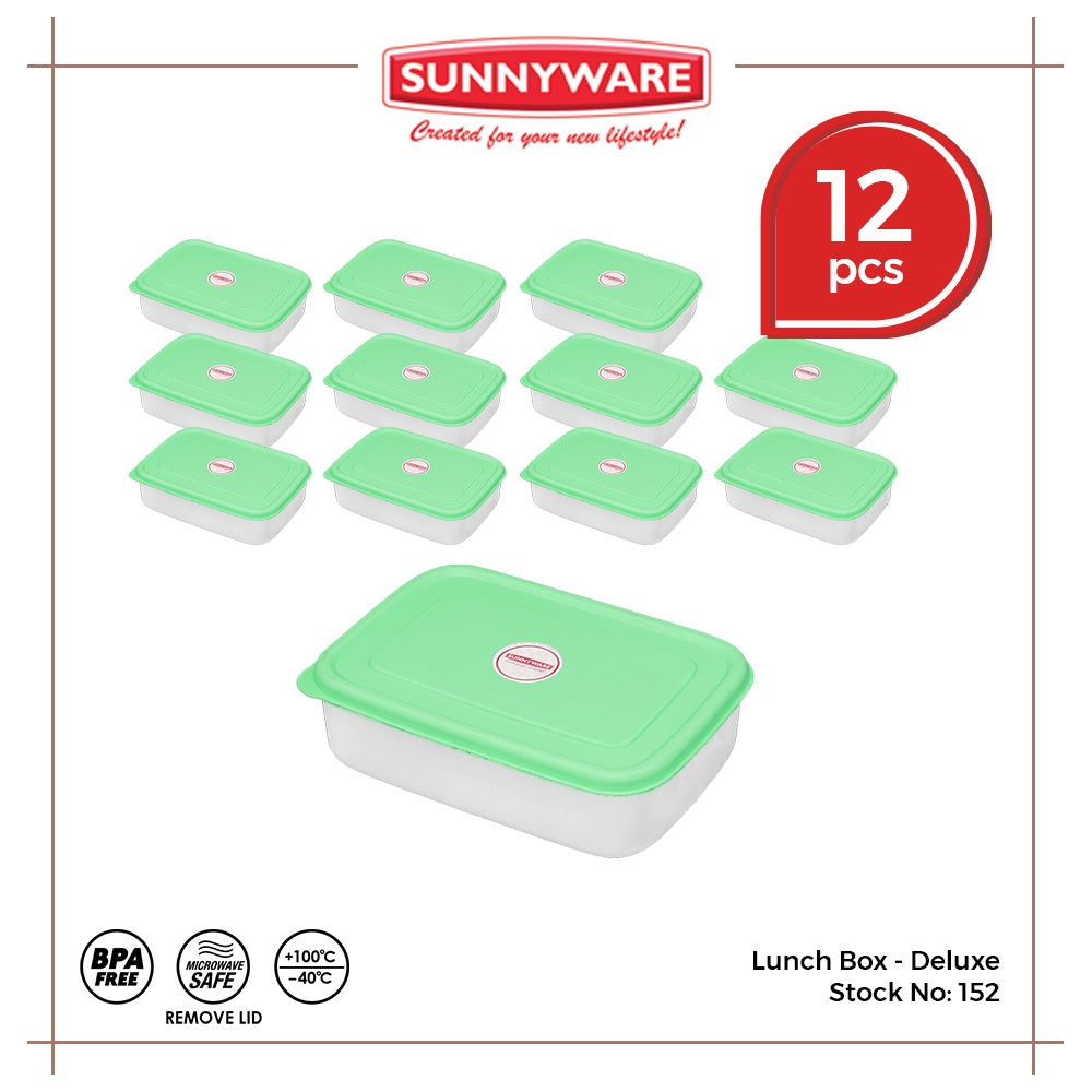 12pcs Lunch Box – Deluxe / Ordinary [Sunnyware 152] | Plasticware | Kitchenware | Food Storage