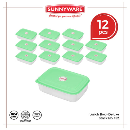 12pcs Lunch Box – Deluxe / Ordinary [Sunnyware 152] | Plasticware | Kitchenware | Food Storage