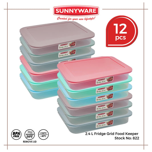 12pcs 2.4 L Fridge Grid Food Keeper [Sunnyware 822] | Plasticware | Kitchenware | Storage | BPA Free