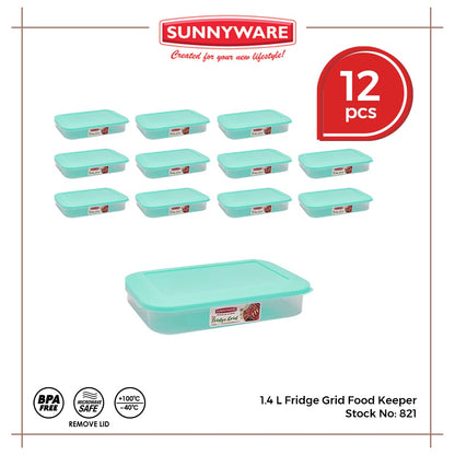 12pcs 1.4 L Fridge Grid Food Keeper [Sunnyware 821] | Plasticware | Kitchenware | Storage | BPA Free