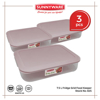 3pcs 7.5 L Fridge Grid Food Keeper [Sunnyware 825] | Plasticware | Kitchenware | Storage | BPA Free