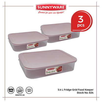 3pcs 5.4 L Fridge Grid Food Keeper [Sunnyware 824] | Plasticware | Kitchenware | Storage | BPA Free