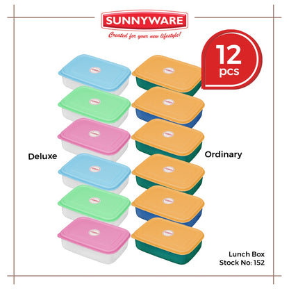 12pcs Lunch Box – Deluxe / Ordinary [Sunnyware 152] | Plasticware | Kitchenware | Food Storage