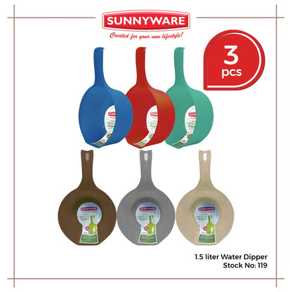 3pcs 1.5 Liter Water Dipper [Sunnyware 119] | Plasticware | Householdware | Bathing Tools | Tabo