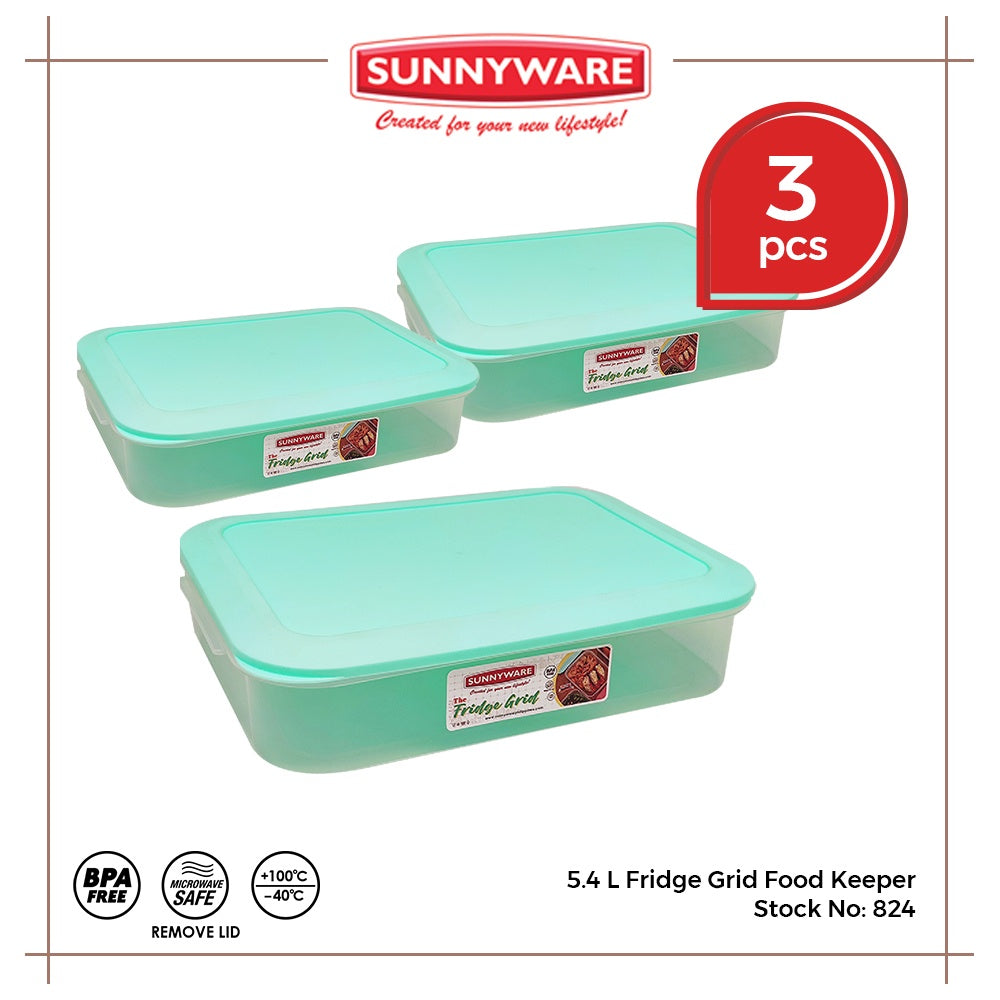 3pcs 5.4 L Fridge Grid Food Keeper [Sunnyware 824] | Plasticware | Kitchenware | Storage | BPA Free