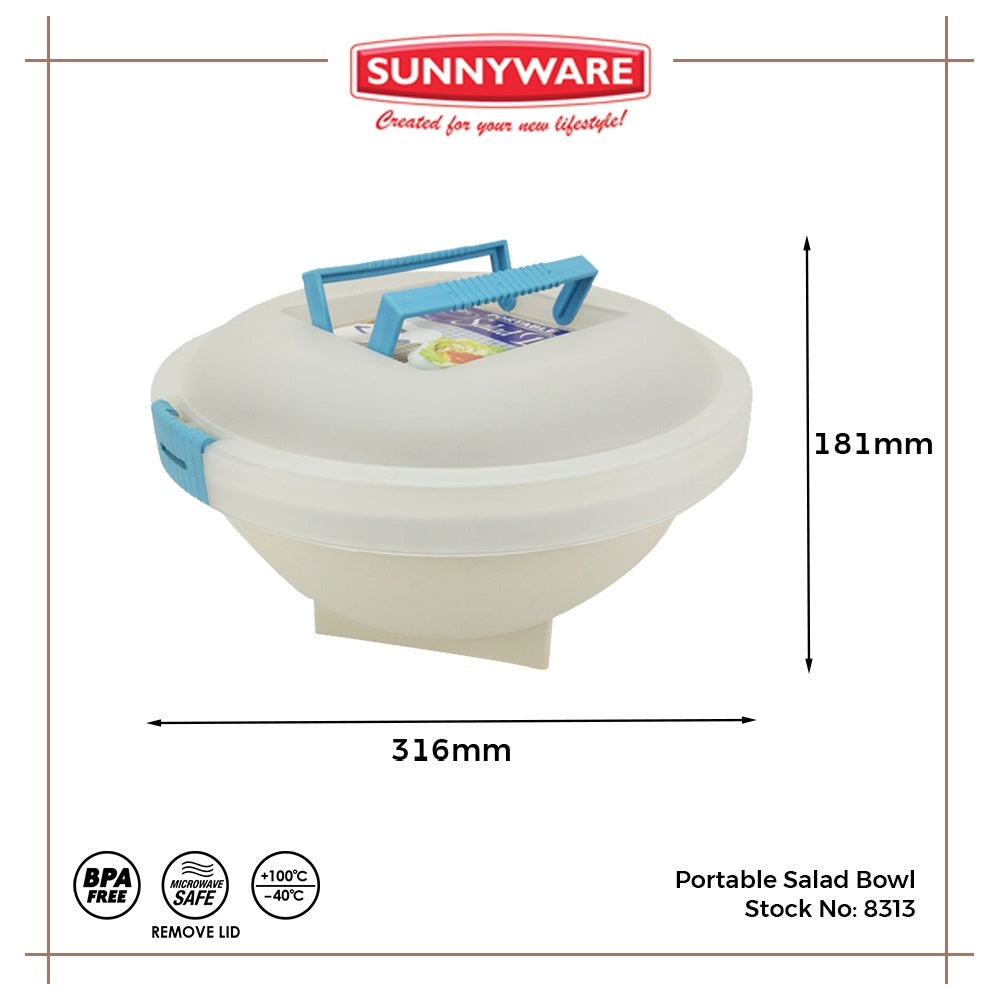 4pcs Portable Salad Bowl [Sunnyware 8313] | Plasticware | Kitchenware | Food Storage | BPA Free