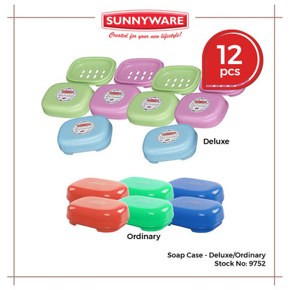 12pcs Soap Case – Deluxe / Ordinary [Sunnyware 9752] | Plasticware |Bathing Essentials | Soap Holder