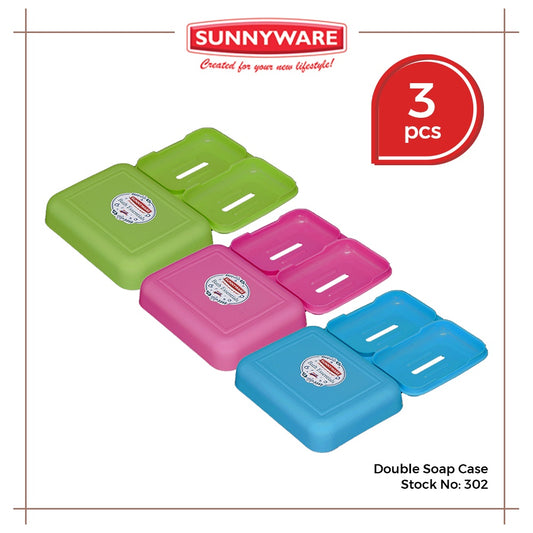 3pcs Double Soap Case [Sunnyware 302] | Plasticware | Laundryware | Bathing Tools | Soap Holder