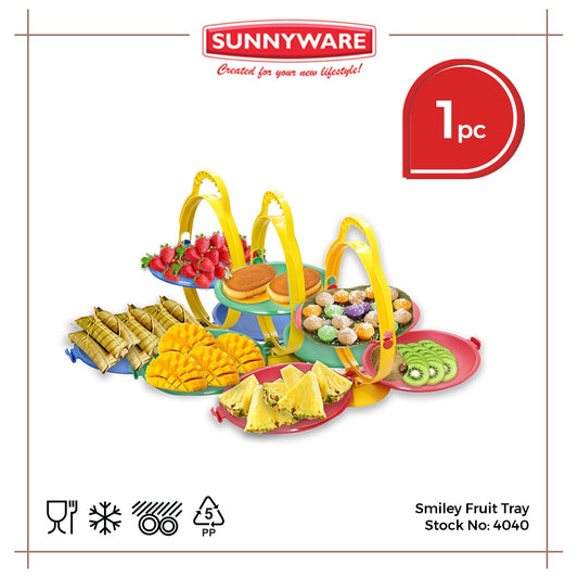 1pc Smiley Fruit Tray [Sunnyware 4040] | Plasticware | Party Tray | Collapsible | Space Saving