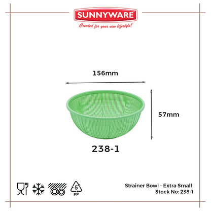 12pcs Strainer Bowl - Extra Small [Sunnyware 238-1] | Plasticware | Kitchenware | Strainer