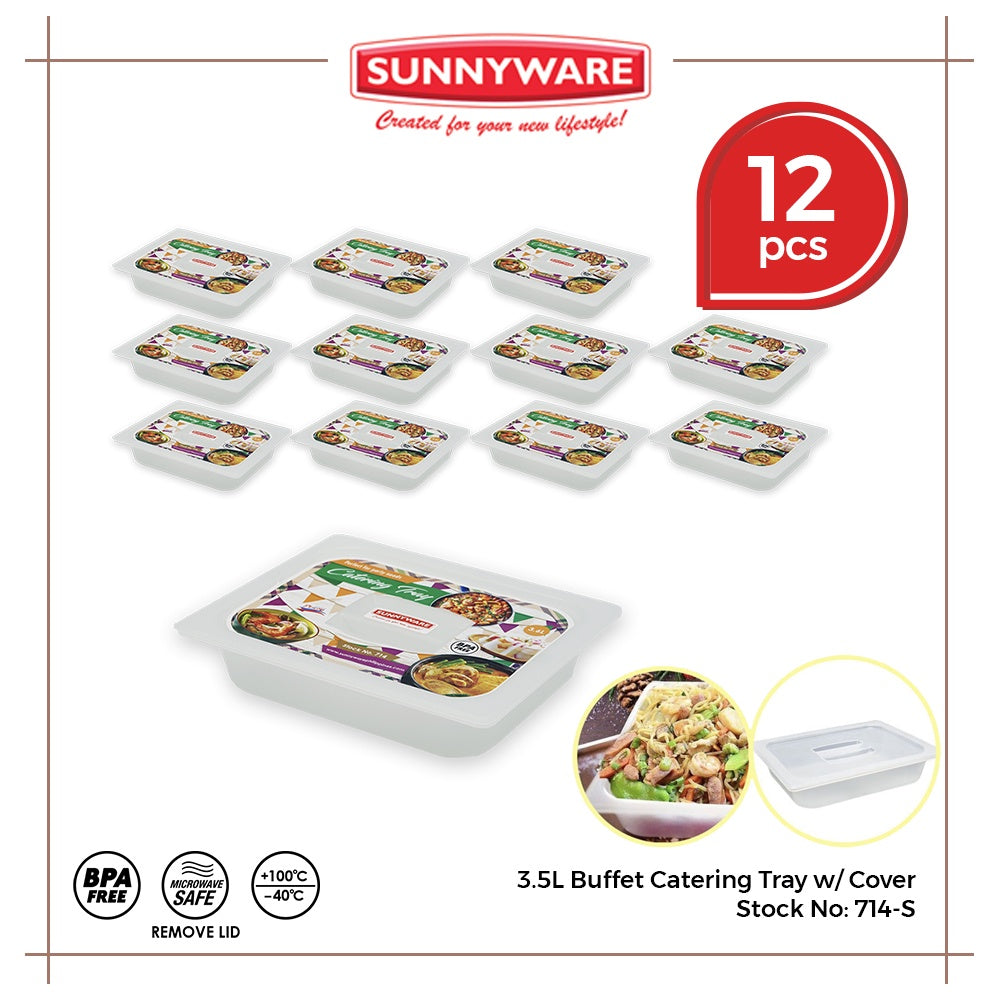 4pcs / 1 dozen Sunnyware 714 Buffet Catering Tray w/ cover 3.5L / 9.5L chafing dish for warmer